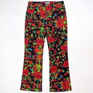 Vintage 90s MOSCHINO Tropical Floral, Multicolor Print Jeans